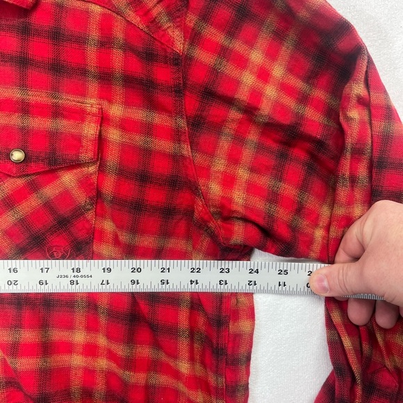 Ariat Heber Retro Fit Pearl Snap Button Shirt Mens XXL Plaid Farm Ranch 1726 - Picture 4 of 7